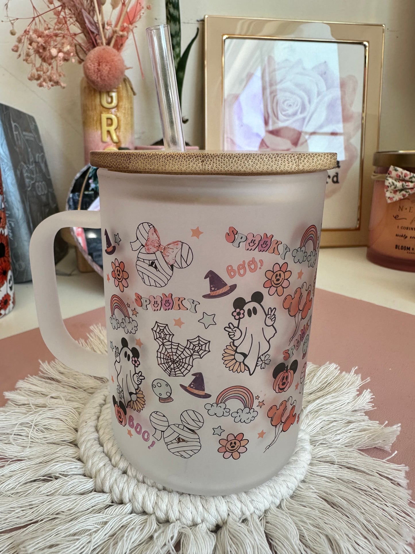 Colorful spooky frosted mug
